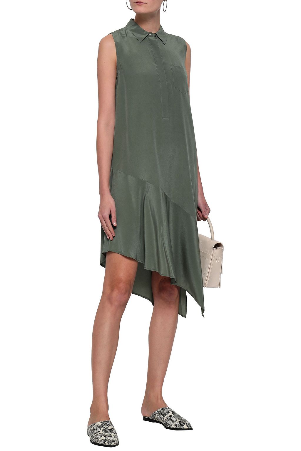 EQUIPMENT Tira asymmetric washed-silk shirt dress
