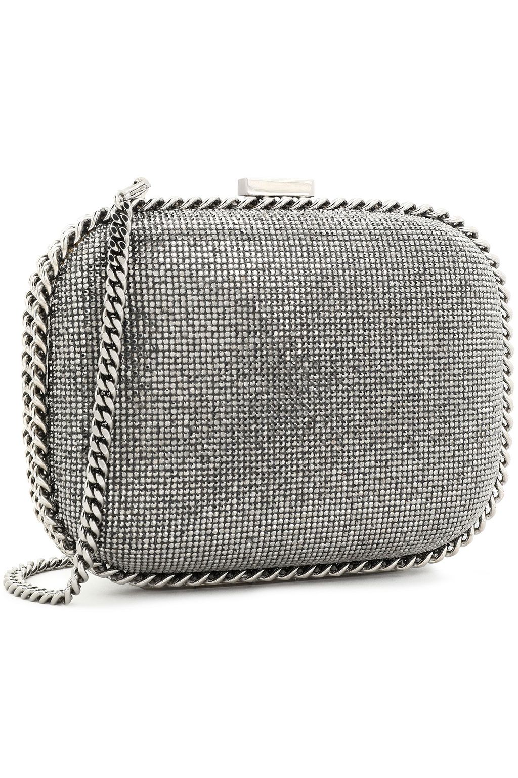 STELLA MCCARTNEY Crystal and chain-embellished faux leather shoulder bag