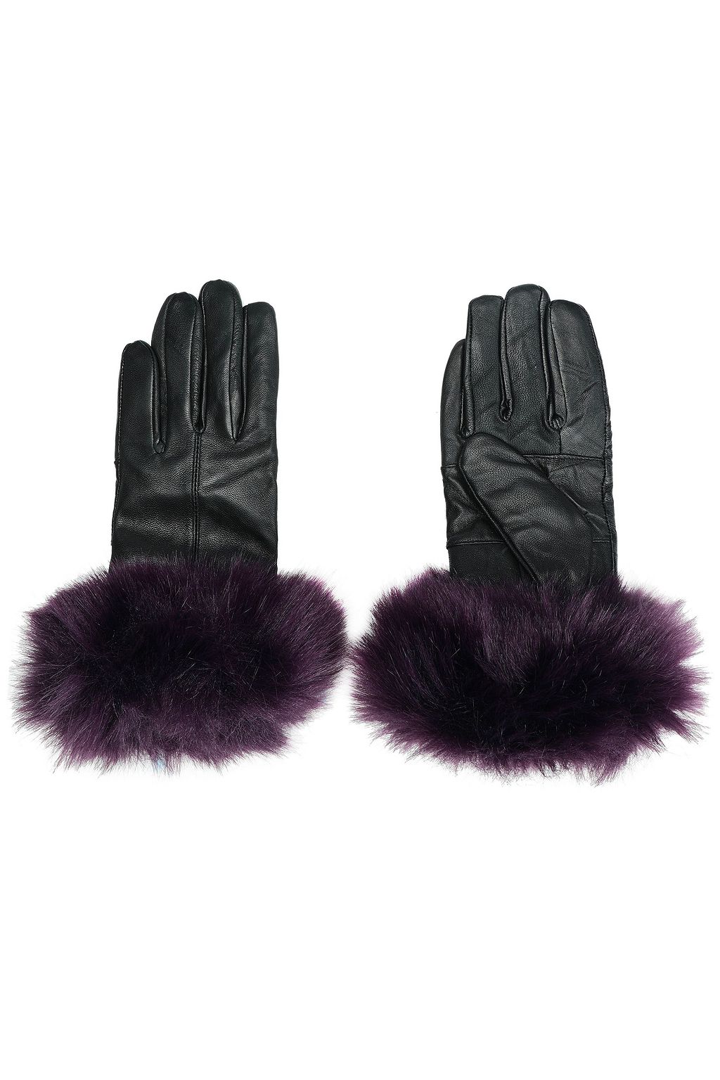leather gloves with faux fur
