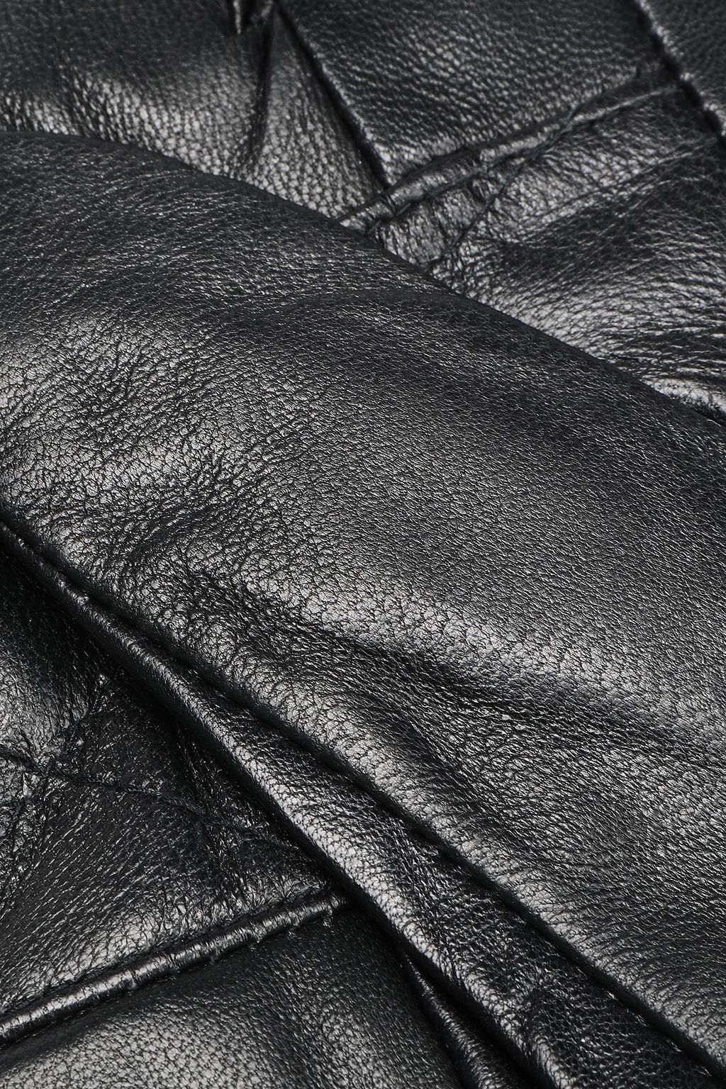 SURELL Faux fur-trimmed leather gloves
