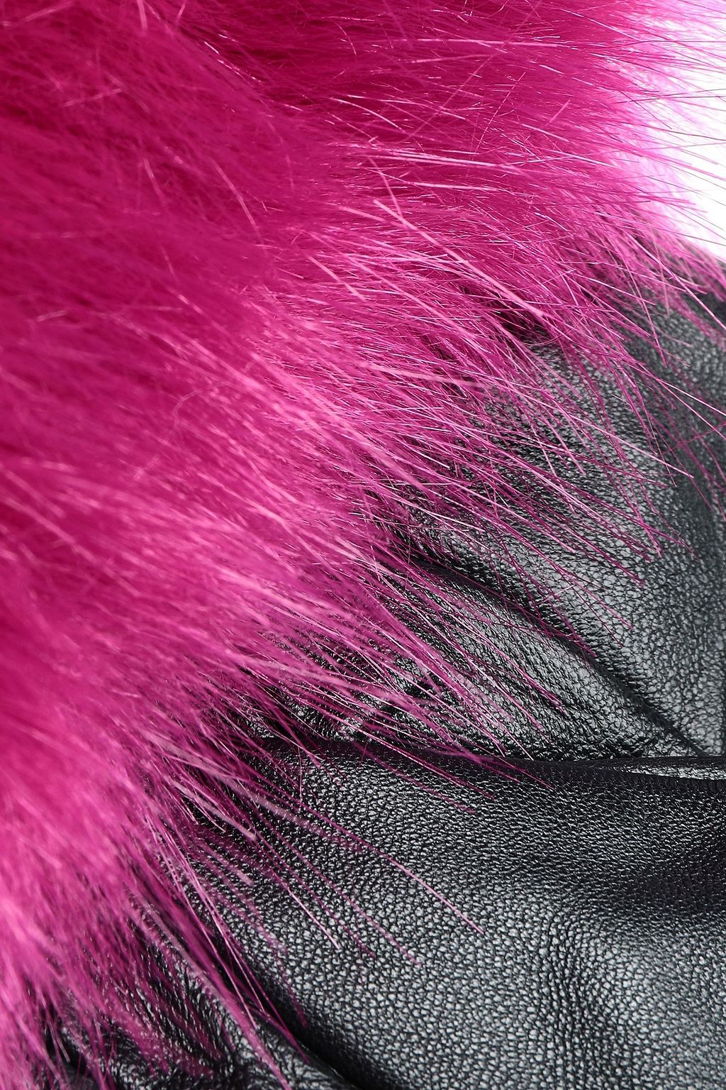 SURELL Faux fur-trimmed leather gloves