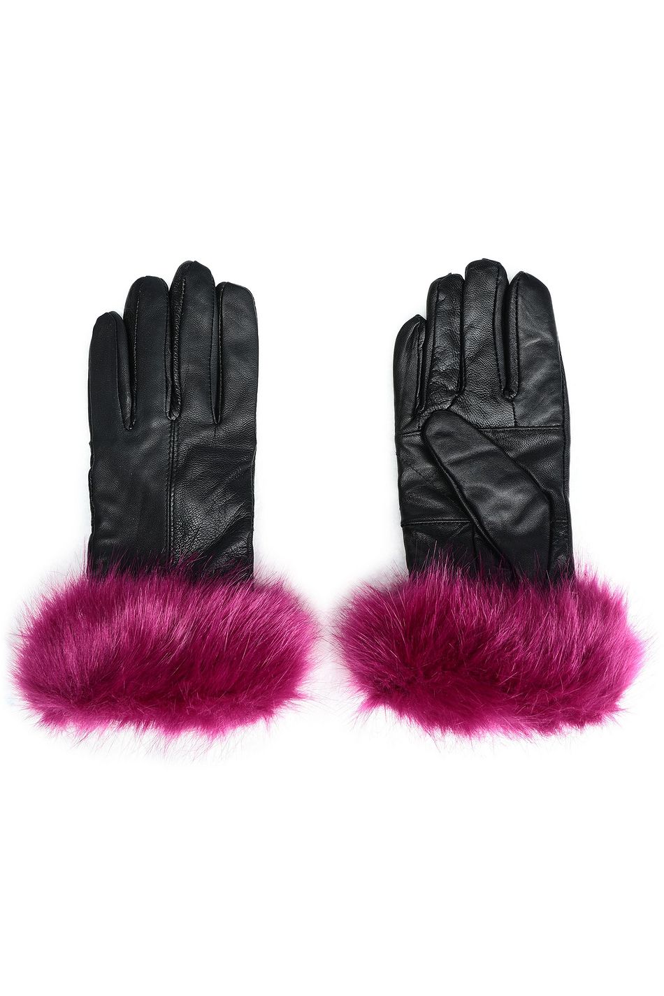 faux fur leather gloves