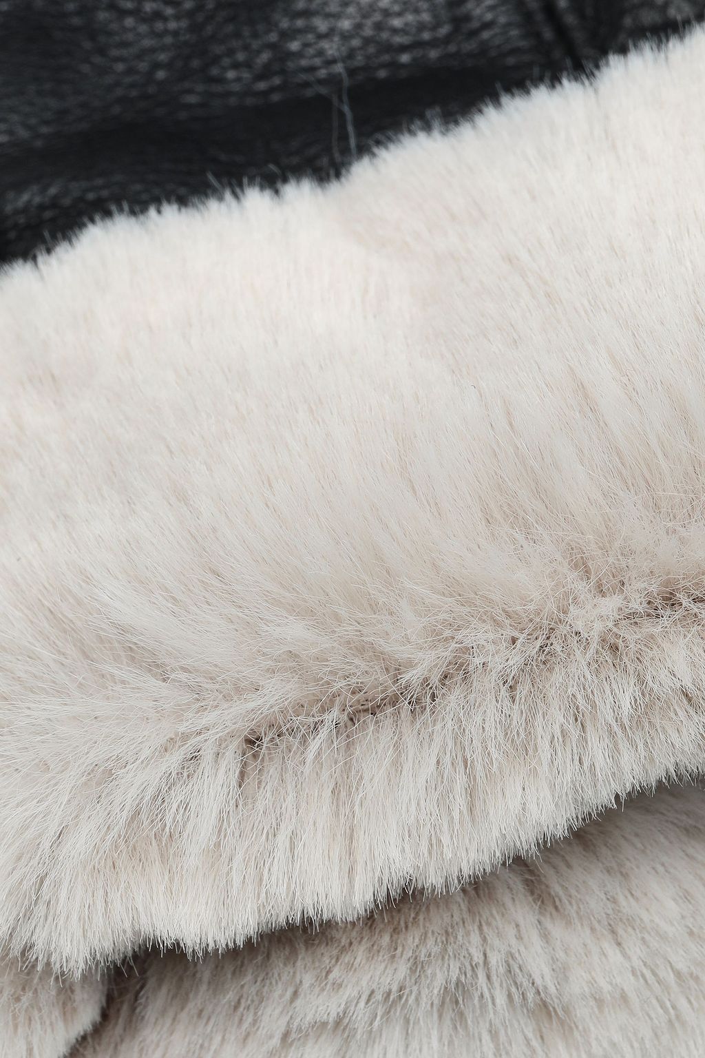 SURELL Faux fur-trimmed leather gloves