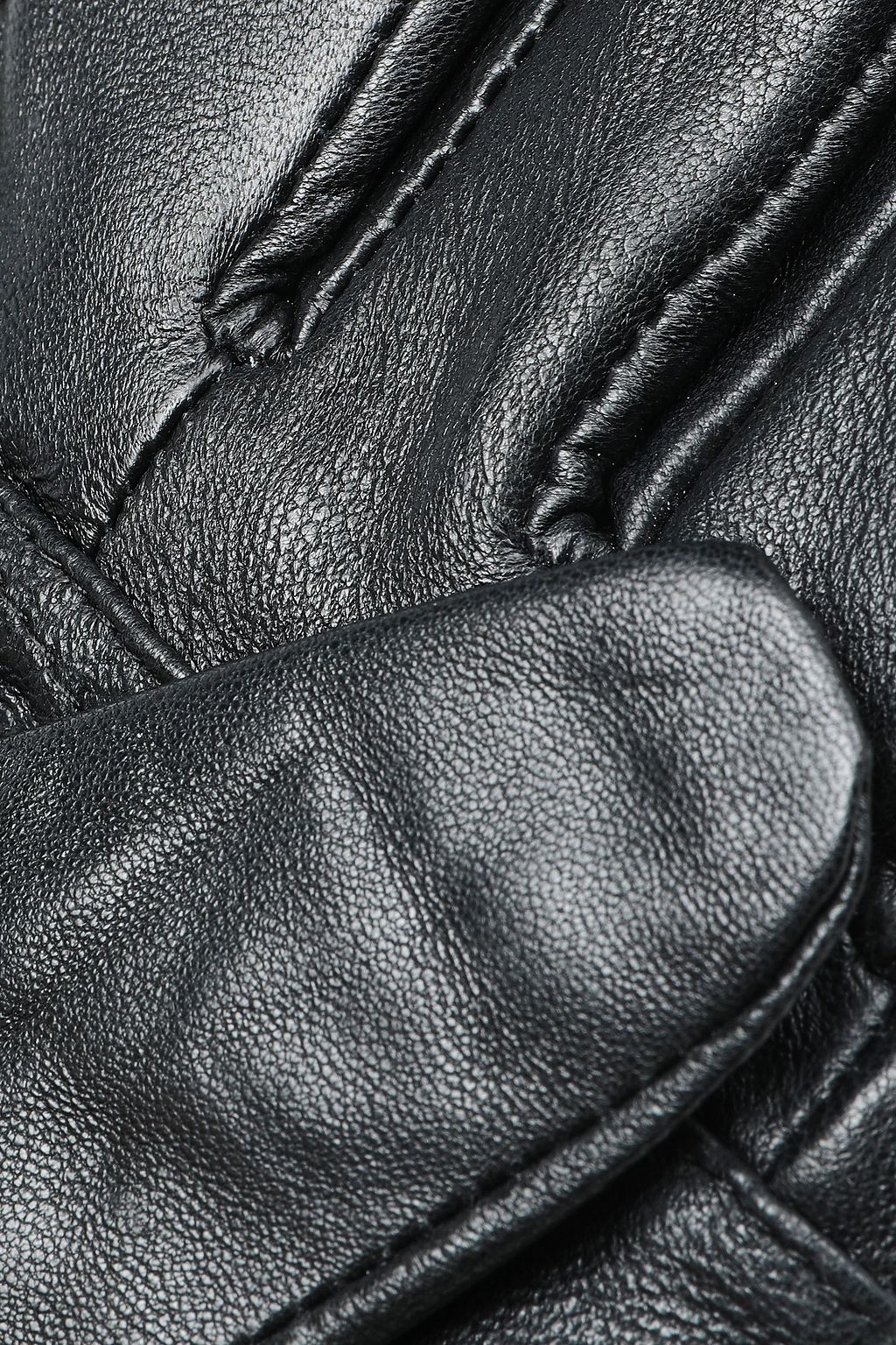 SURELL Faux fur-trimmed leather gloves