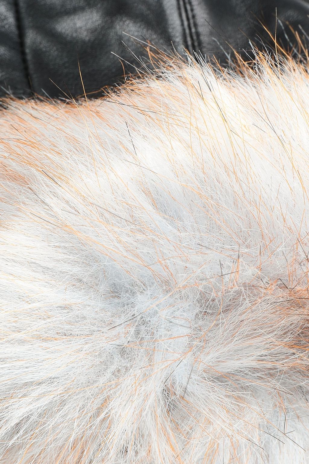 SURELL Faux fur-trimmed leather gloves