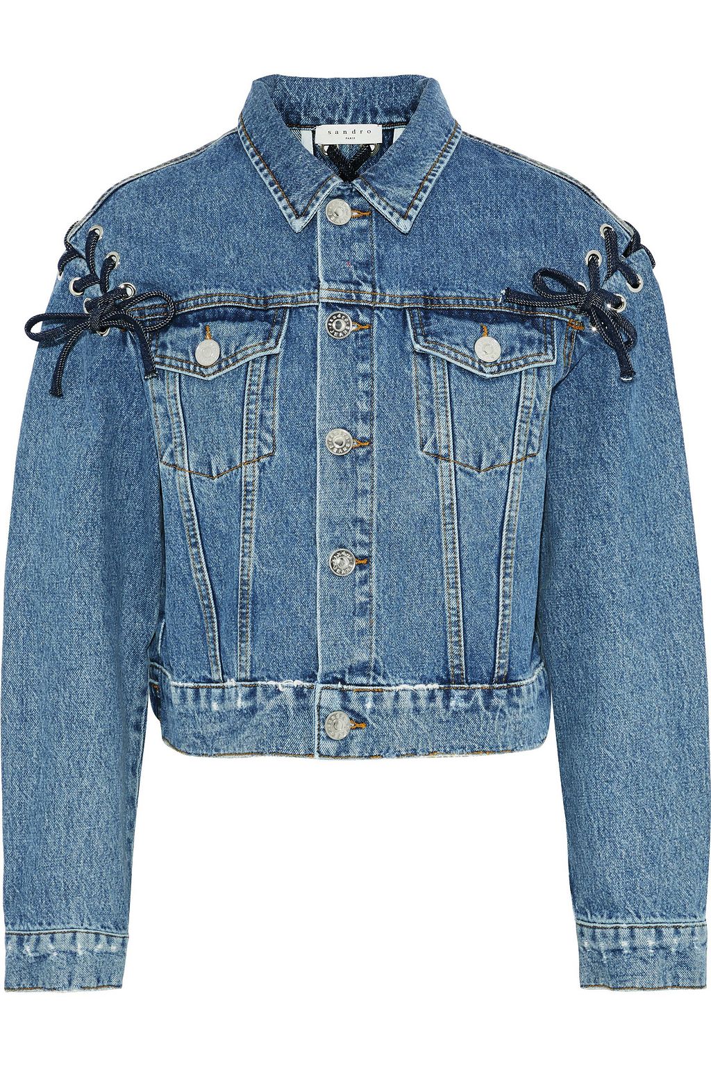 blue jean jacket with lace