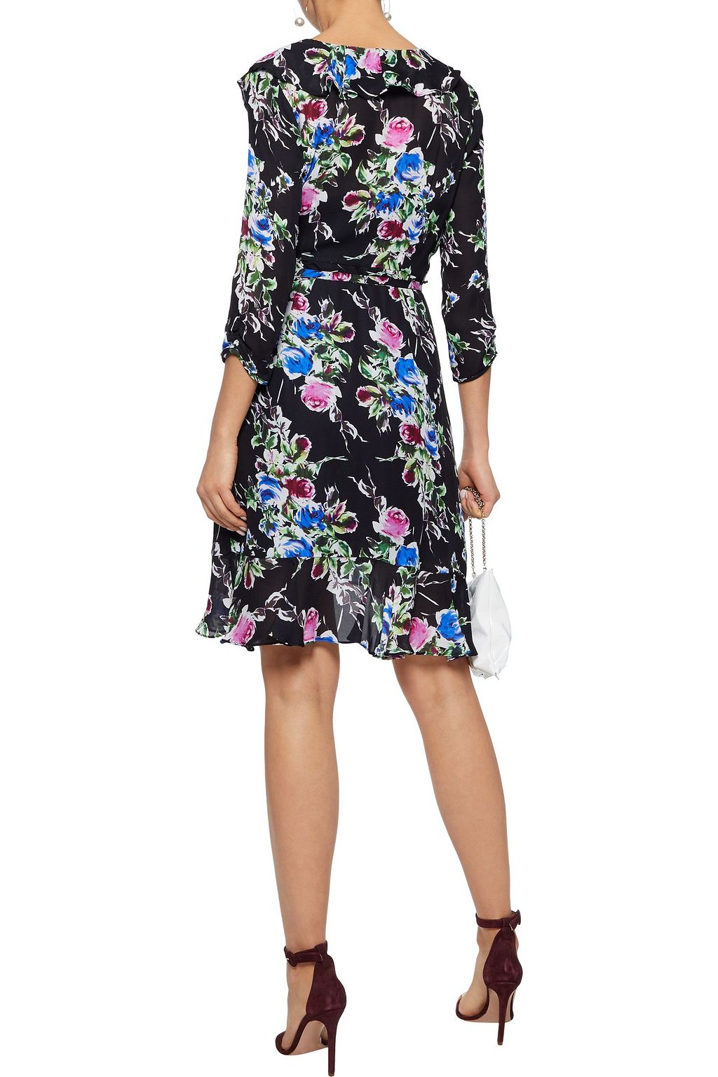 MILLY Audrey floral-print silk crepe de chine mini dress