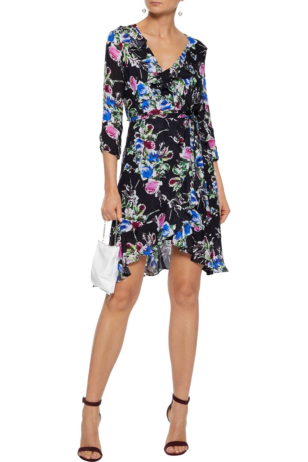 MILLY Audrey floral-print silk crepe de chine mini dress