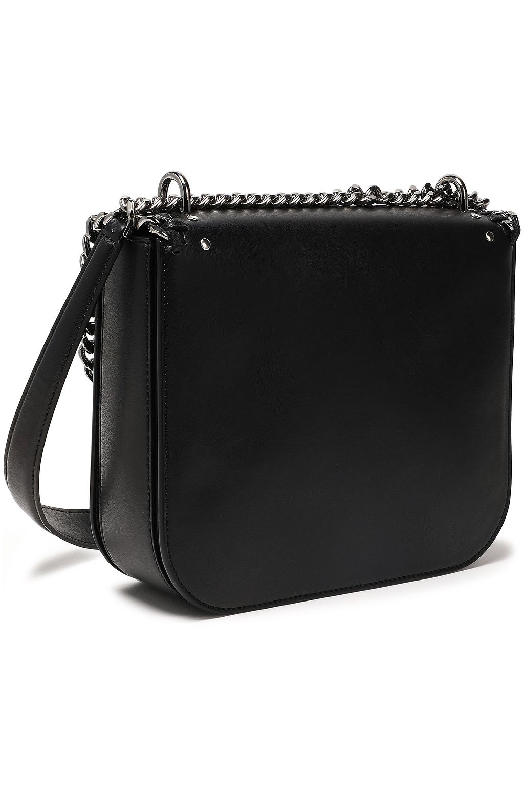 STELLA MCCARTNEY Studded embroidered faux leather shoulder bag