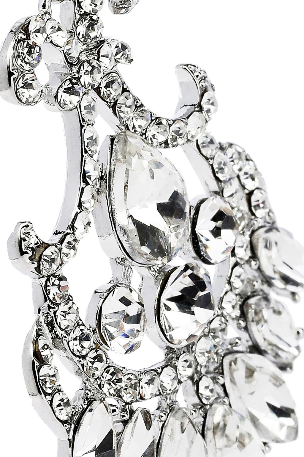KENNETH JAY LANE Rhodium-plated crystal earrings