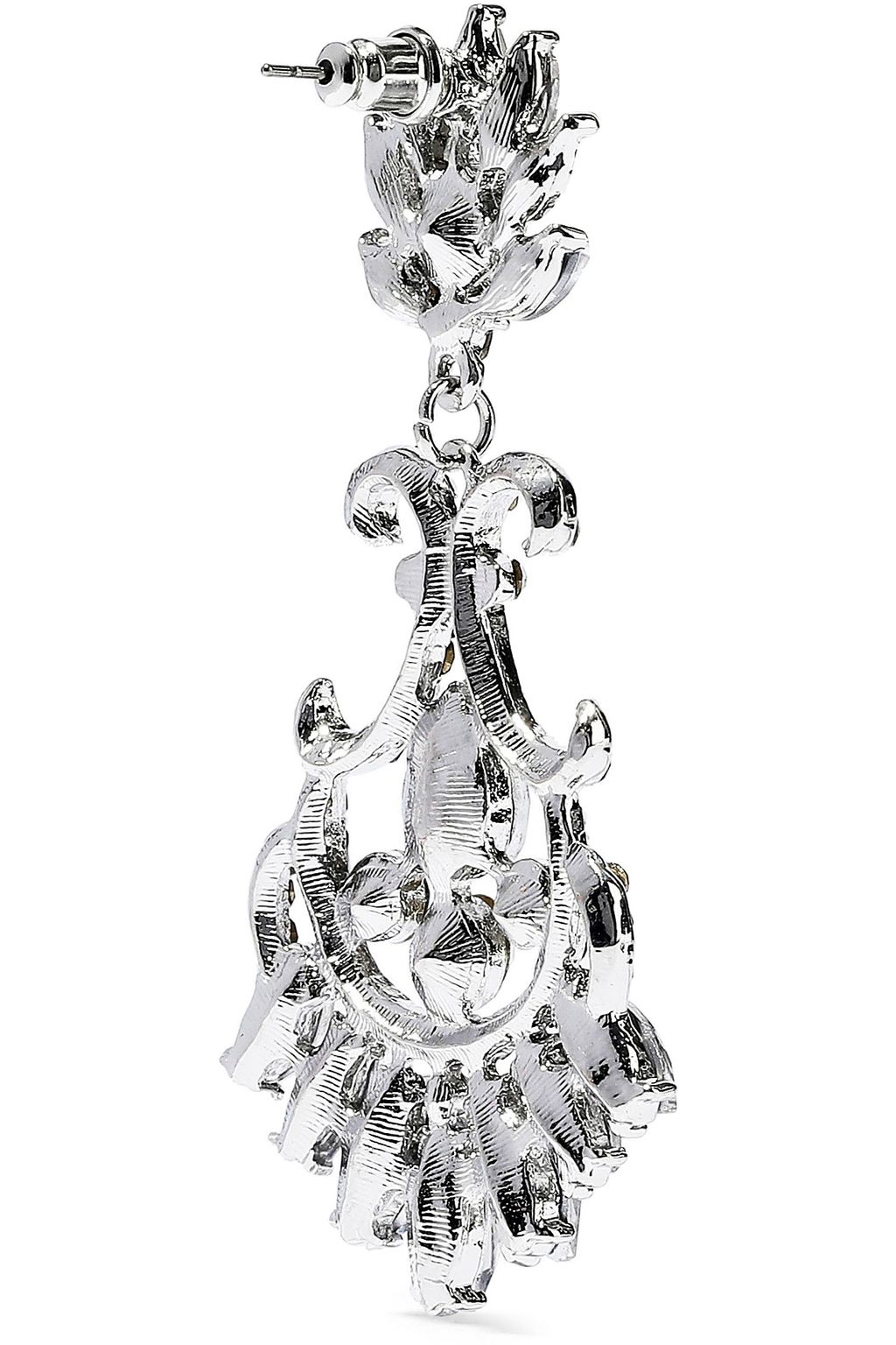 KENNETH JAY LANE Rhodium-plated crystal earrings