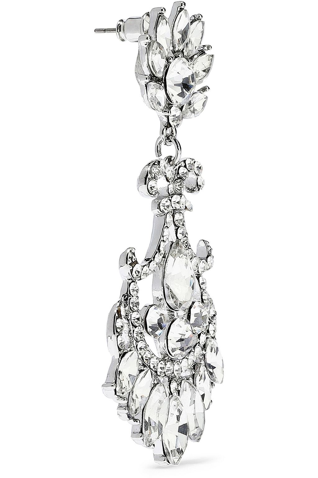 KENNETH JAY LANE Rhodium-plated crystal earrings