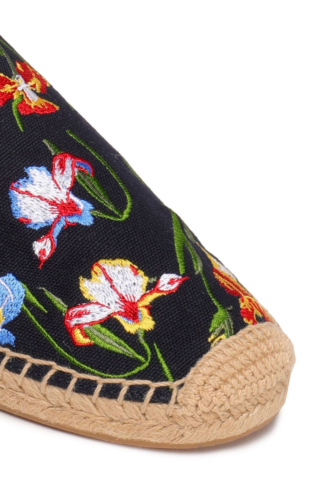 TORY BURCH 刺繍入り キャンバス エスパドリーユスリッポン