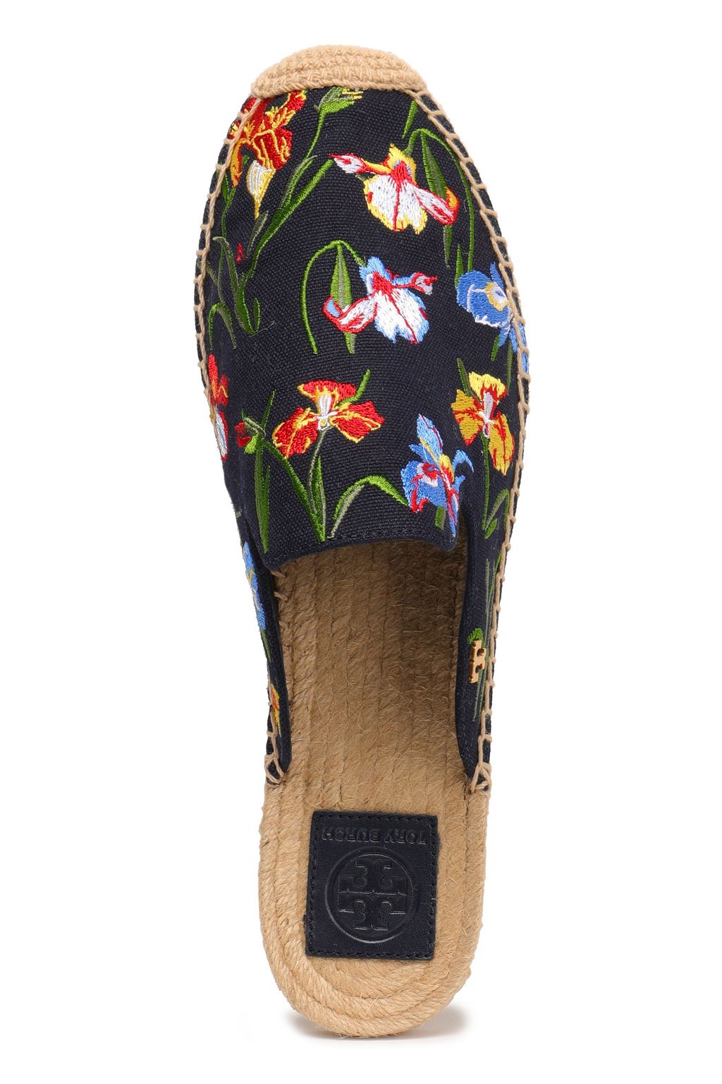 TORY BURCH 刺繍入り キャンバス エスパドリーユスリッポン