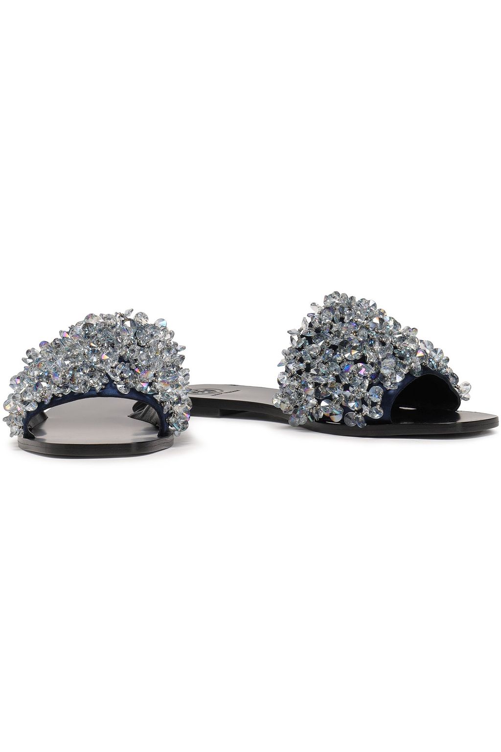 TORY BURCH Embellished satin slides