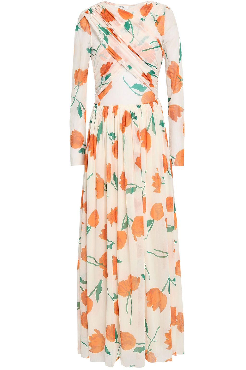 ganni floral maxi dress