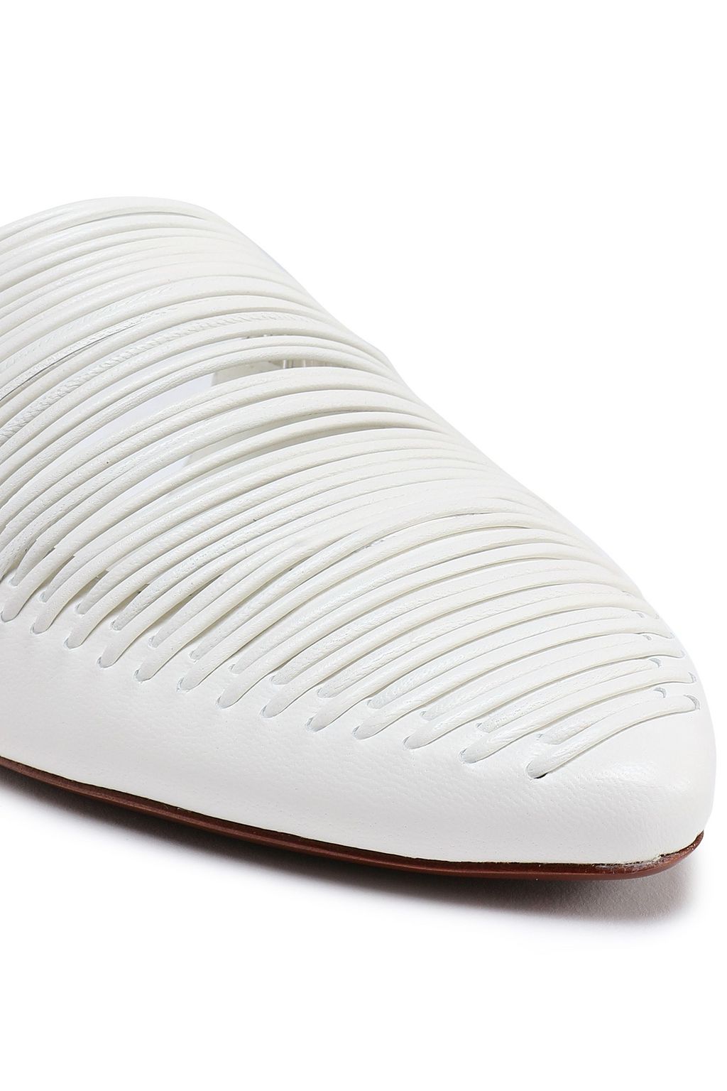 TORY BURCH Cutout leather slippers