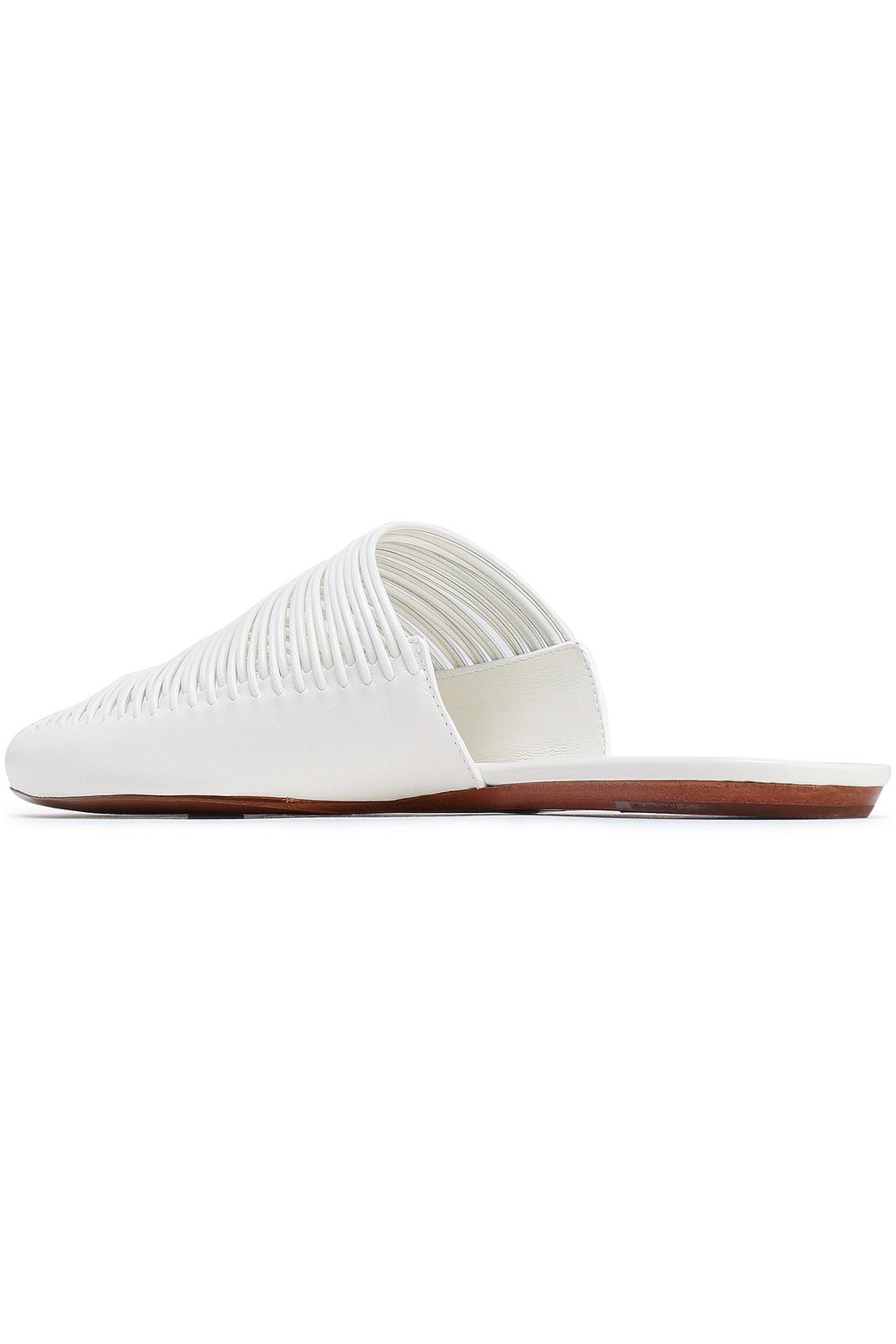TORY BURCH Cutout leather slippers