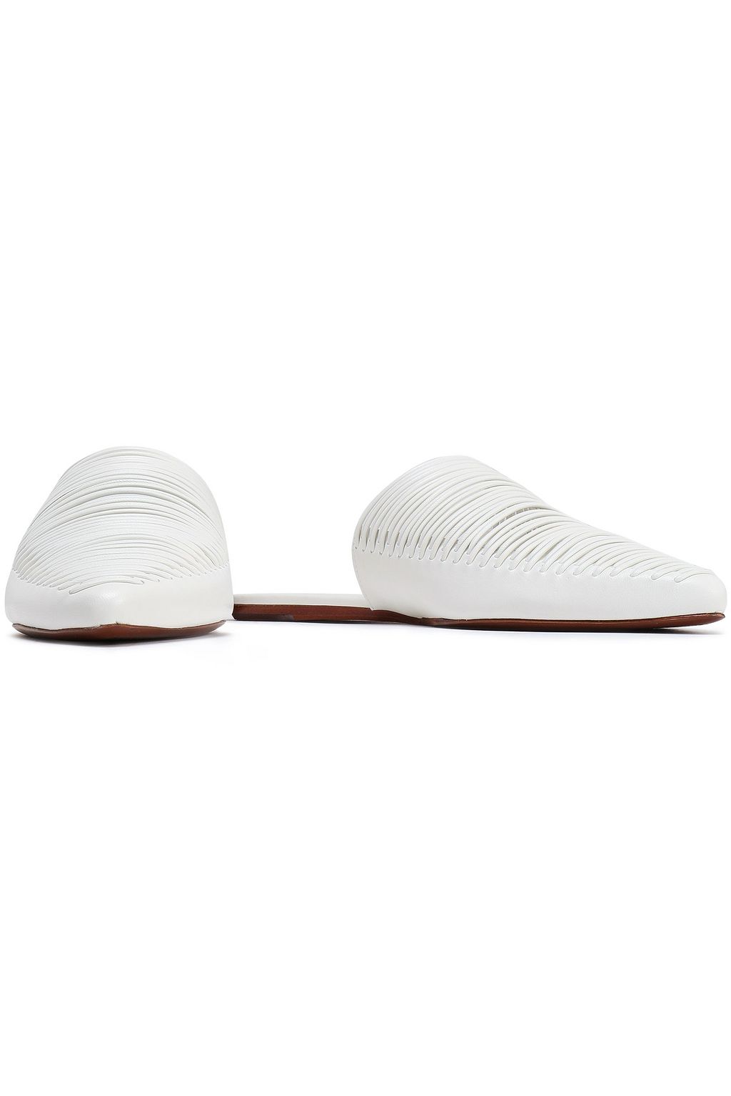 TORY BURCH Cutout leather slippers