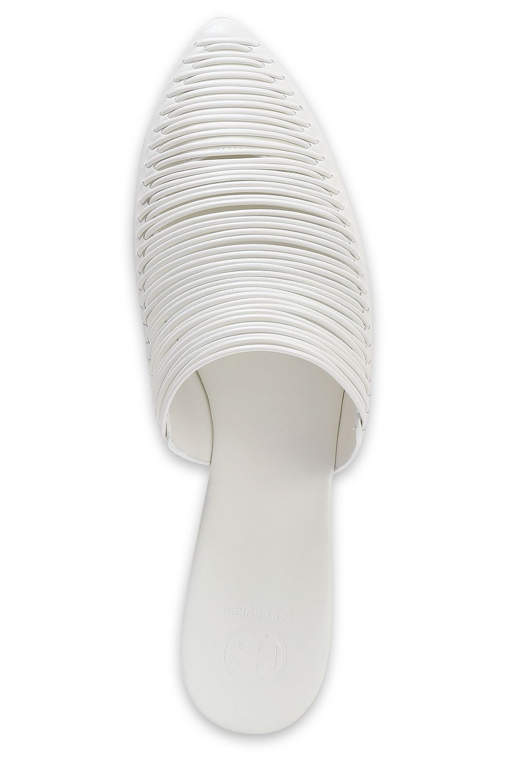 TORY BURCH Cutout leather slippers