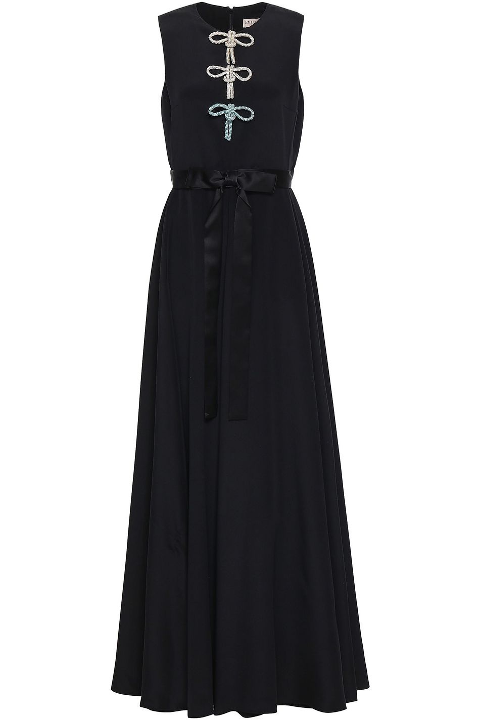 black tie maxi dress