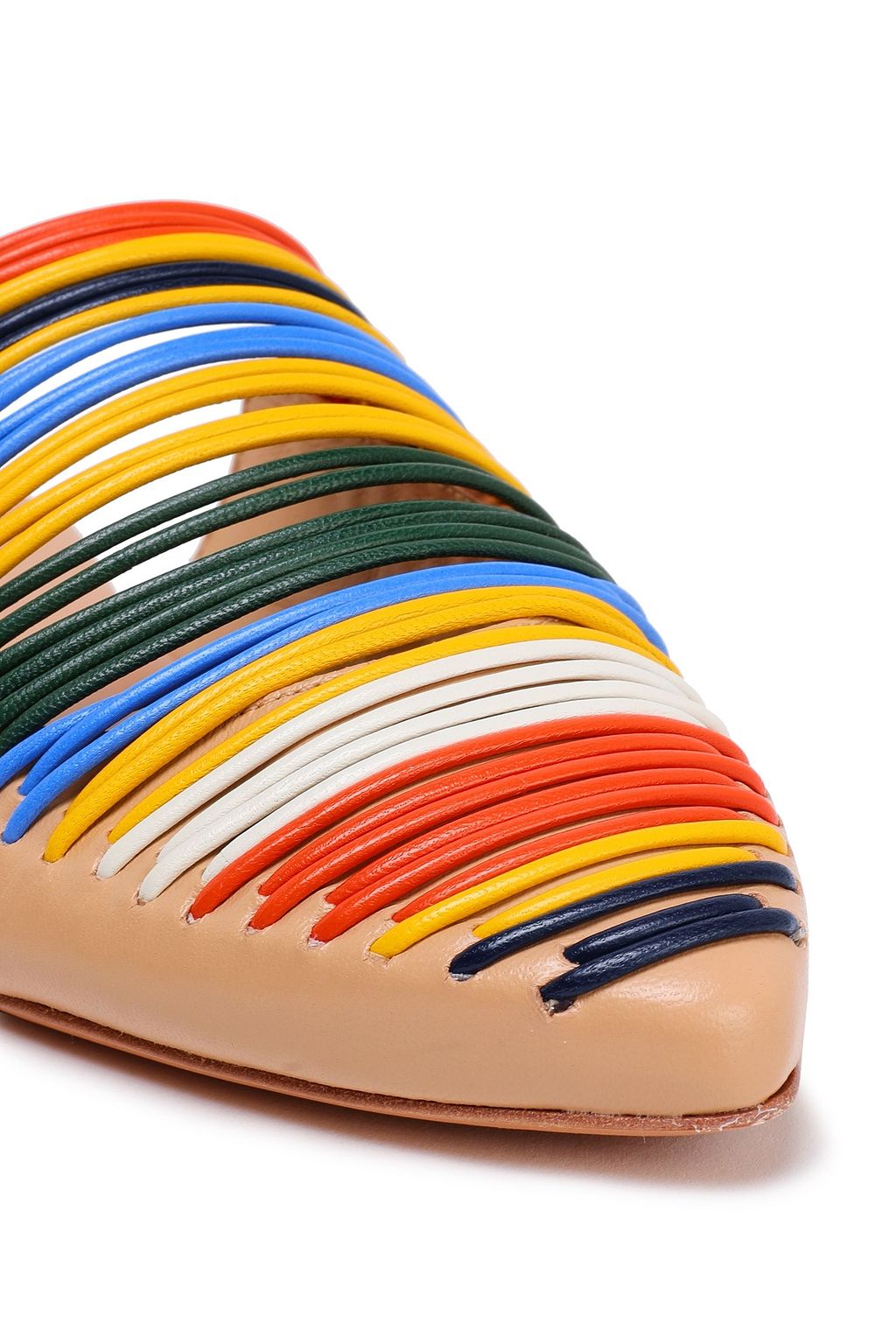 TORY BURCH Cutout leather slippers