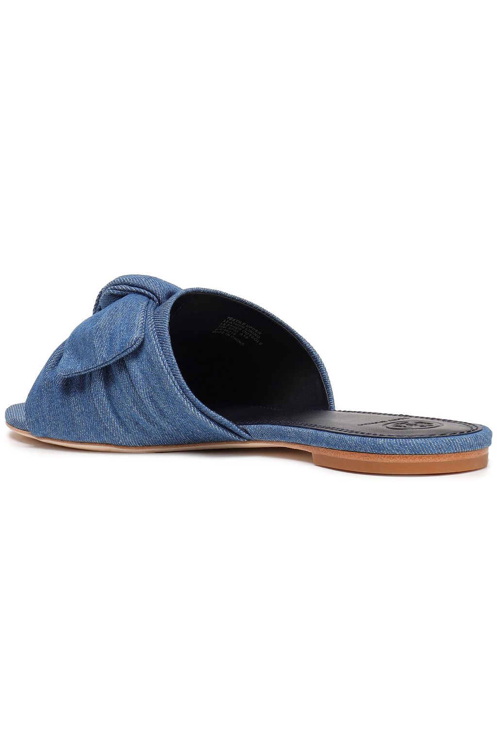 TORY BURCH Bow-embellished denim slides
