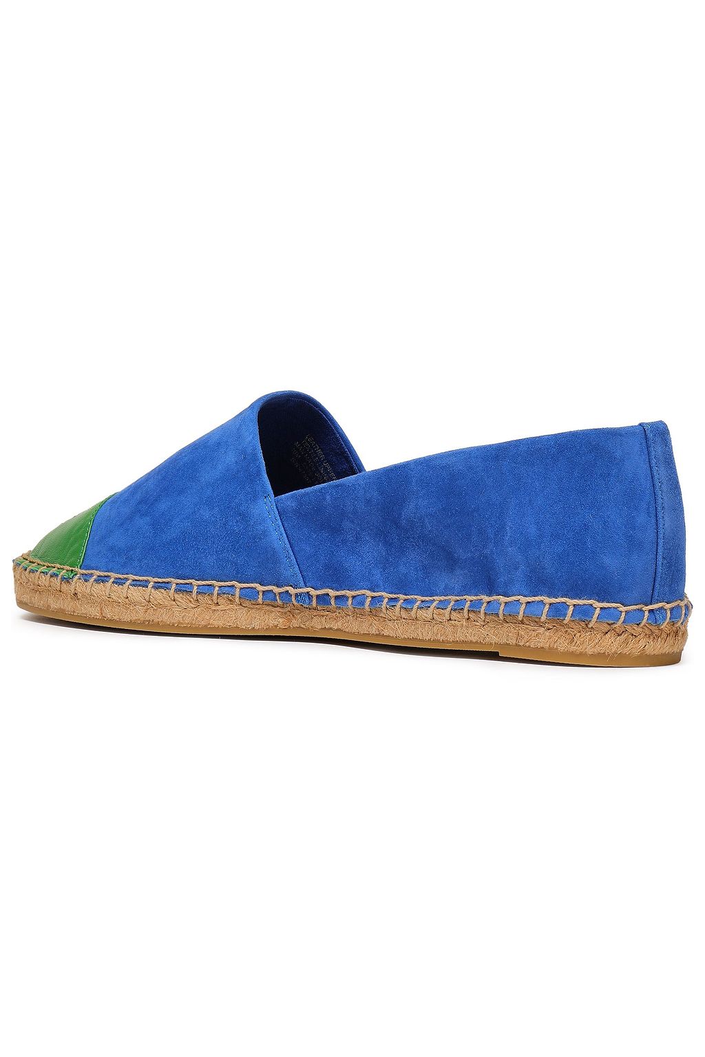 TORY BURCH Two-tone leather and suede espadrilles