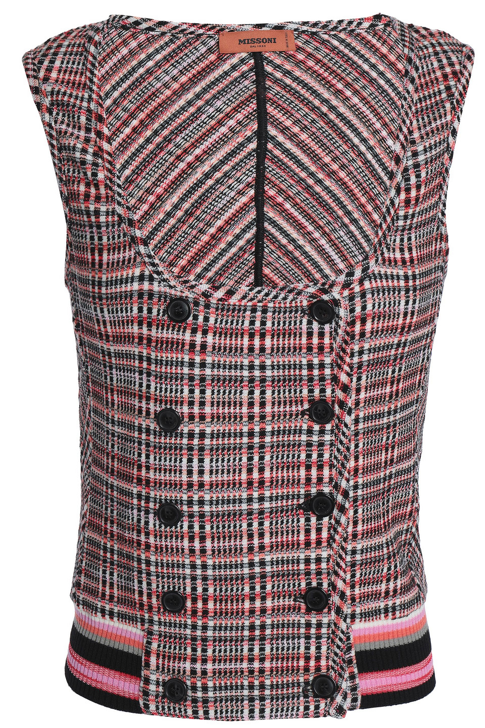 Missoni Woman Checked Wool-blend Vest Red Size 42