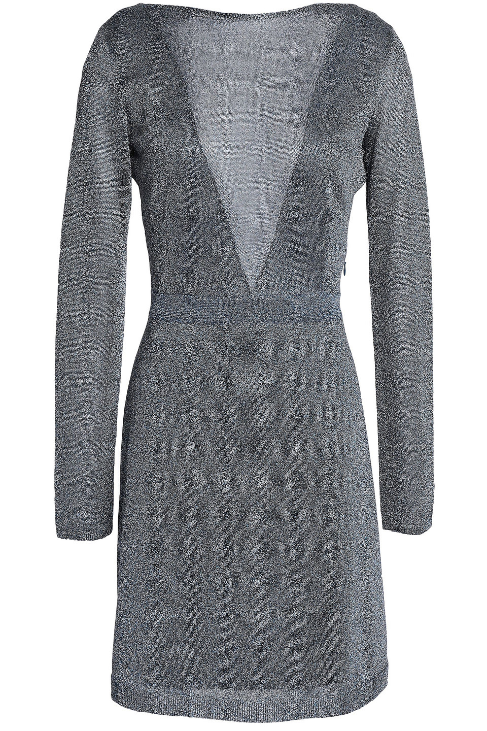 Missoni Woman Open-back Metallic Crochet-knit Mini Dress Blue Size 46