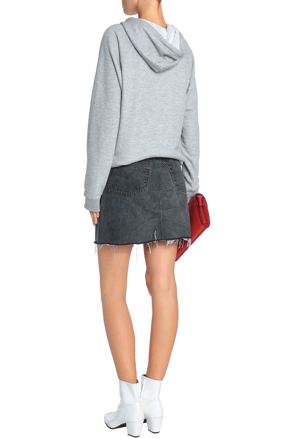 RE/DONE BY LEVI'S Frayed denim mini skirt