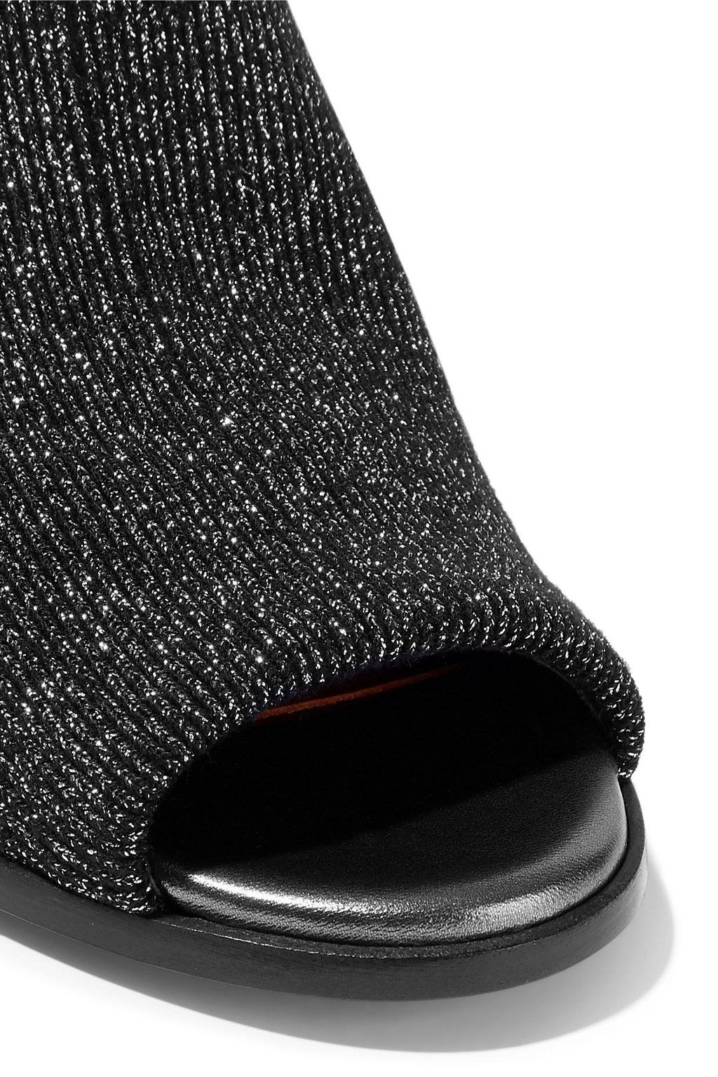 MISSONI Glittered ribbed-knit thigh boots