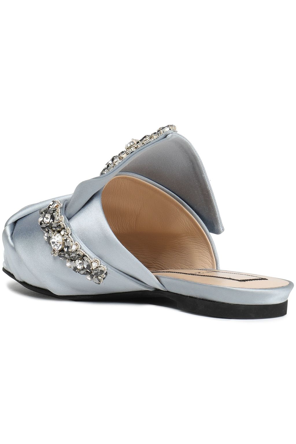N°21 Knotted embellished satin slides