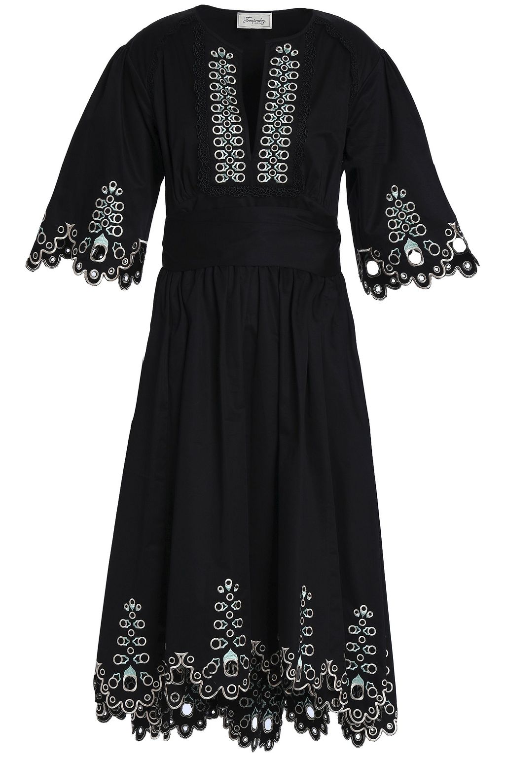 black embroidery anglaise dress