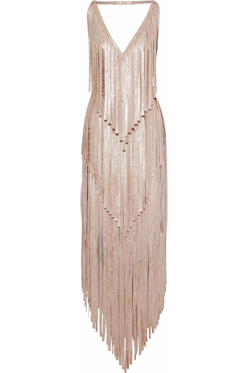 fringe dress rose gold