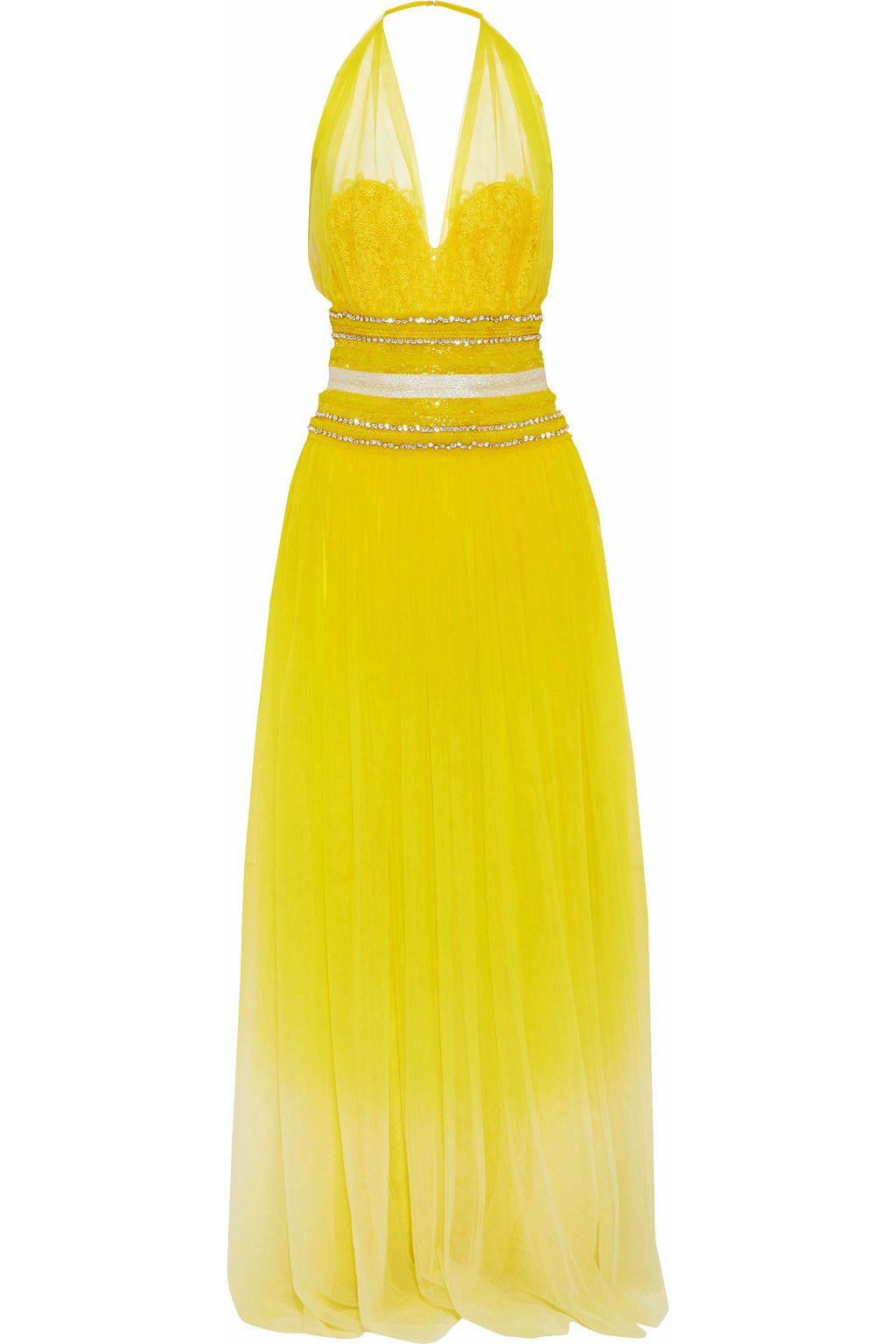 neon yellow gown