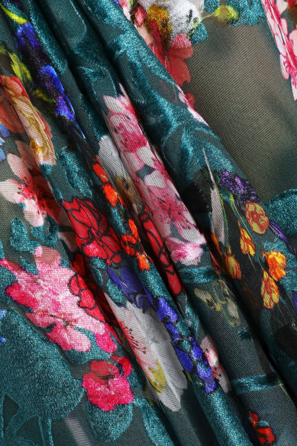 PREEN BY THORNTON BREGAZZI Floral-print devoré-velvet midi dress