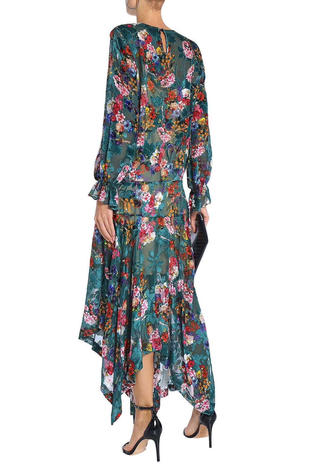PREEN BY THORNTON BREGAZZI Floral-print devoré-velvet midi dress
