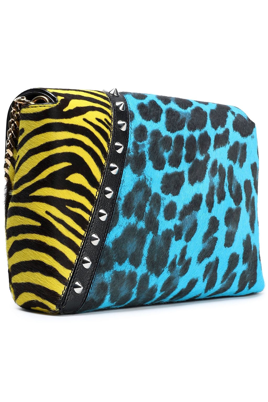 MARC JACOBS Embellished animal-print calf hair shoulder bag