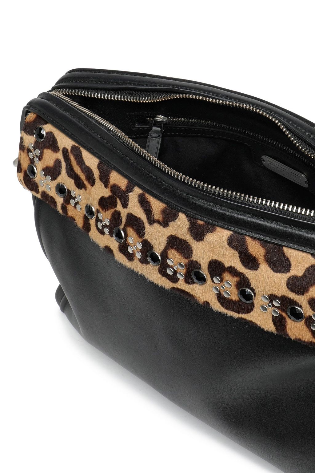 MARC BY MARC JACOBS Embellished calf hair-trimmed leather shoulder bag