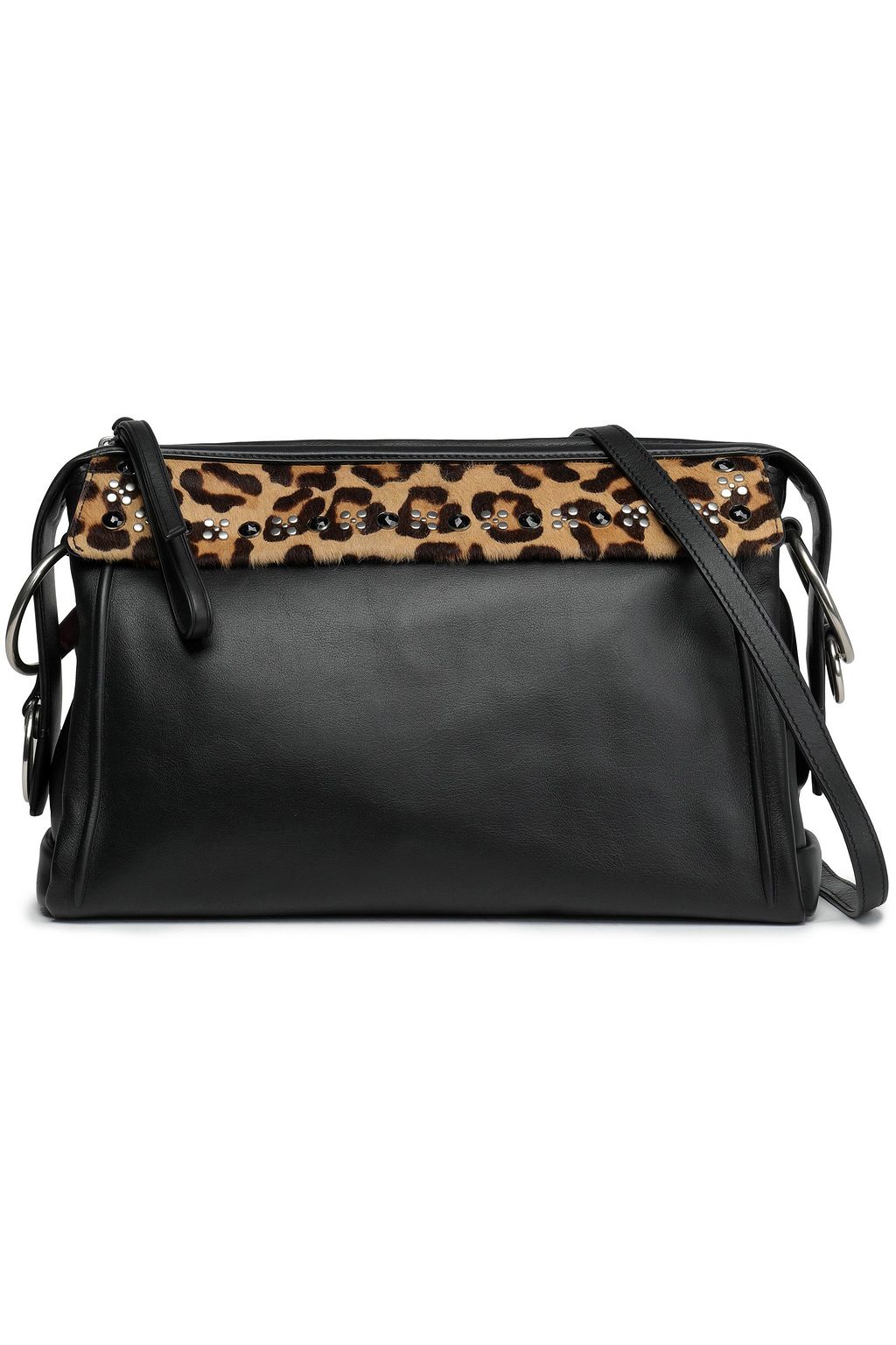 MARC BY MARC JACOBS Embellished calf hair-trimmed leather shoulder bag