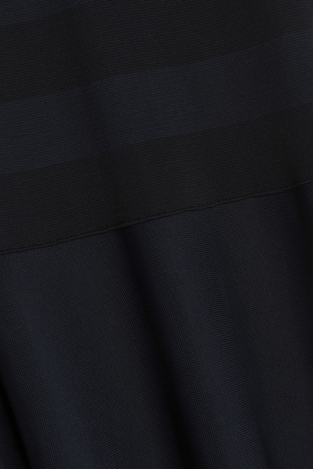 OSCAR DE LA RENTA Mesh-paneled striped stretch-knit midi dress