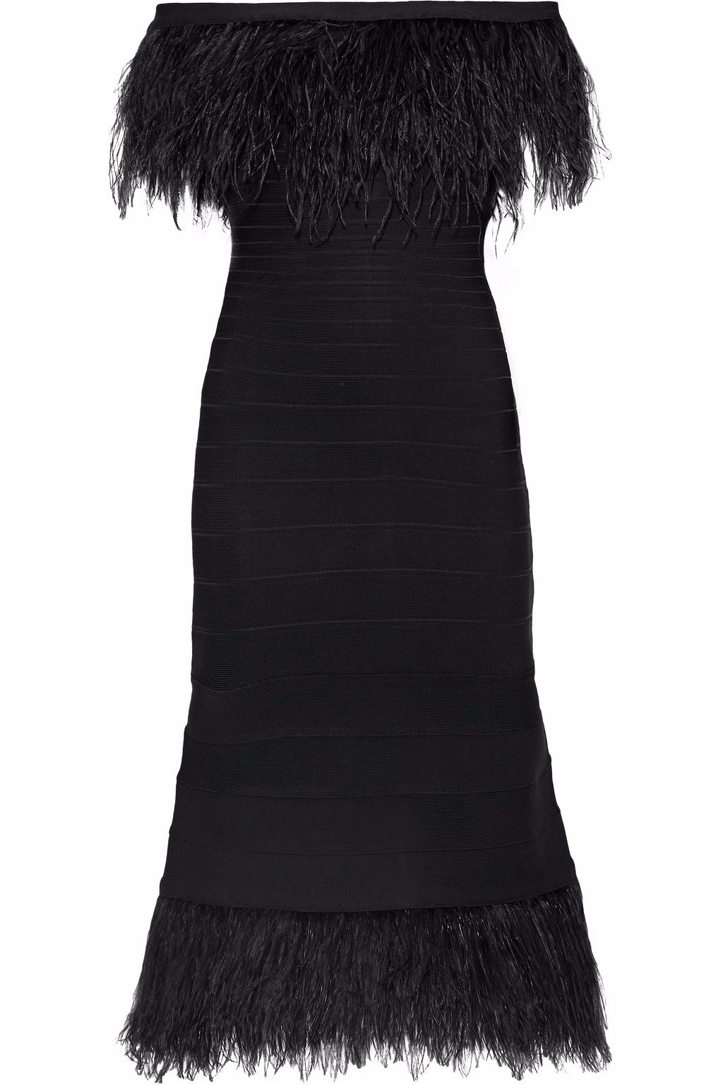 herve leger feather dress