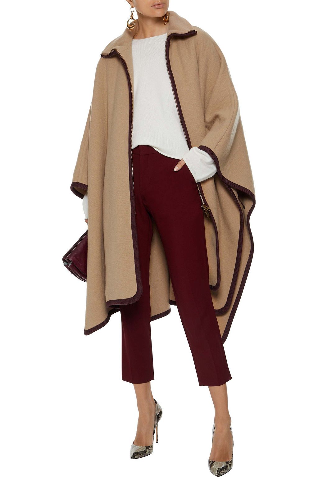 Wool and cashmere-blend cape