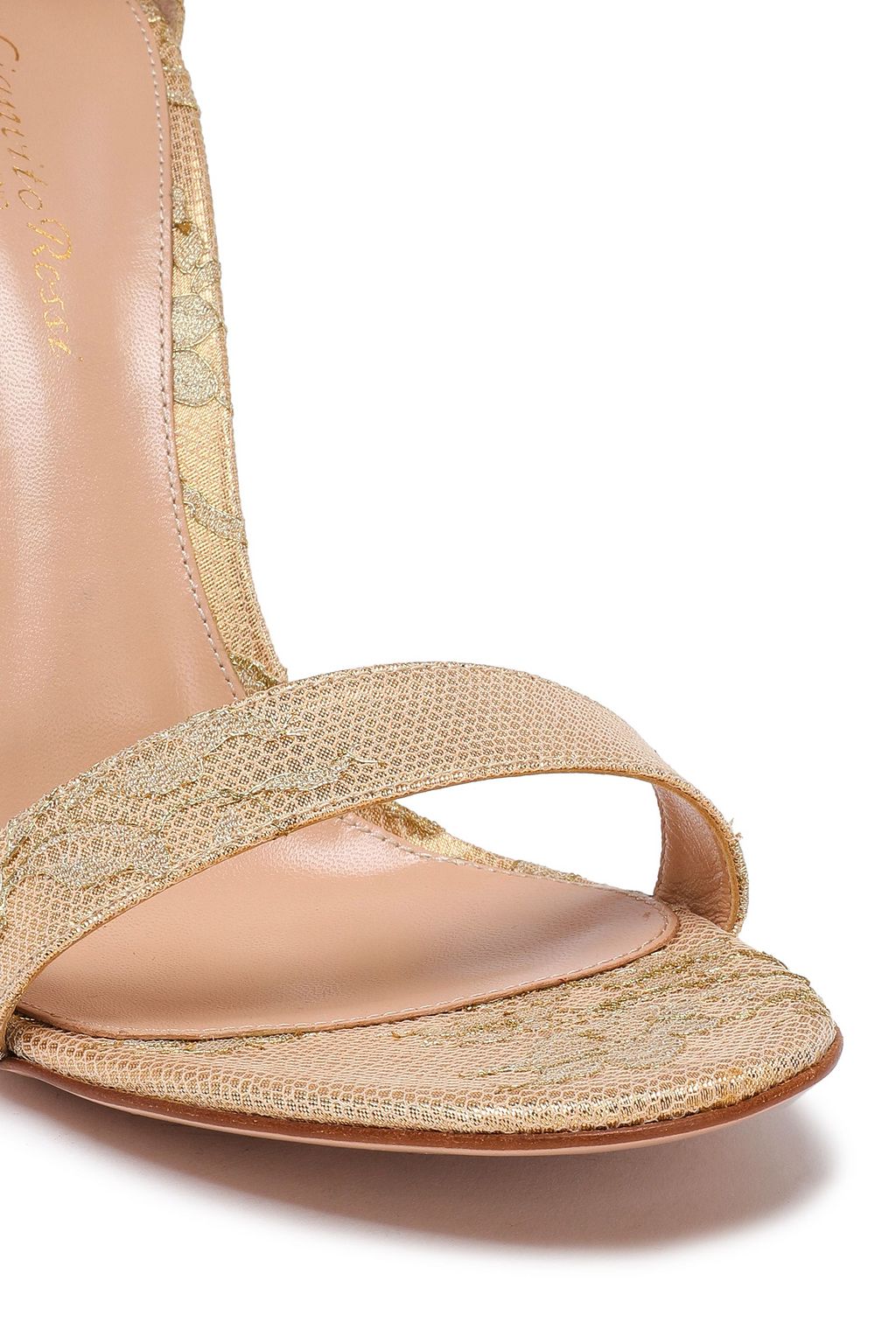 GIANVITO ROSSI Fatale metallic lace sandals