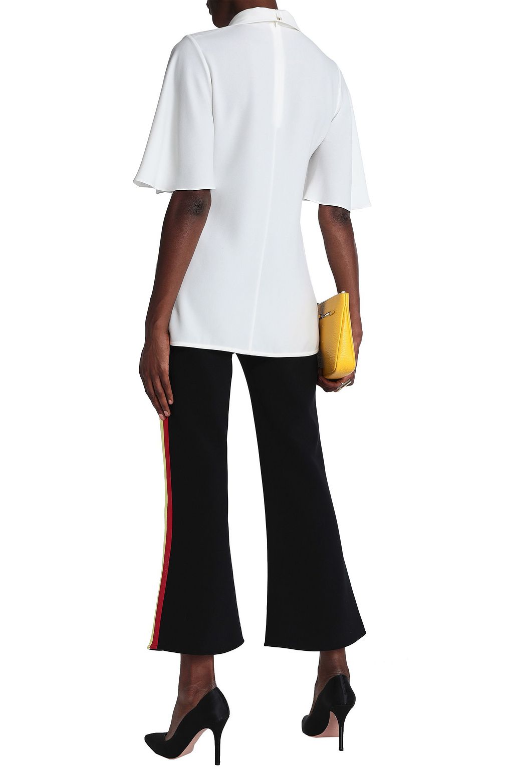 ELLERY Riviera striped twill kick-flare pants