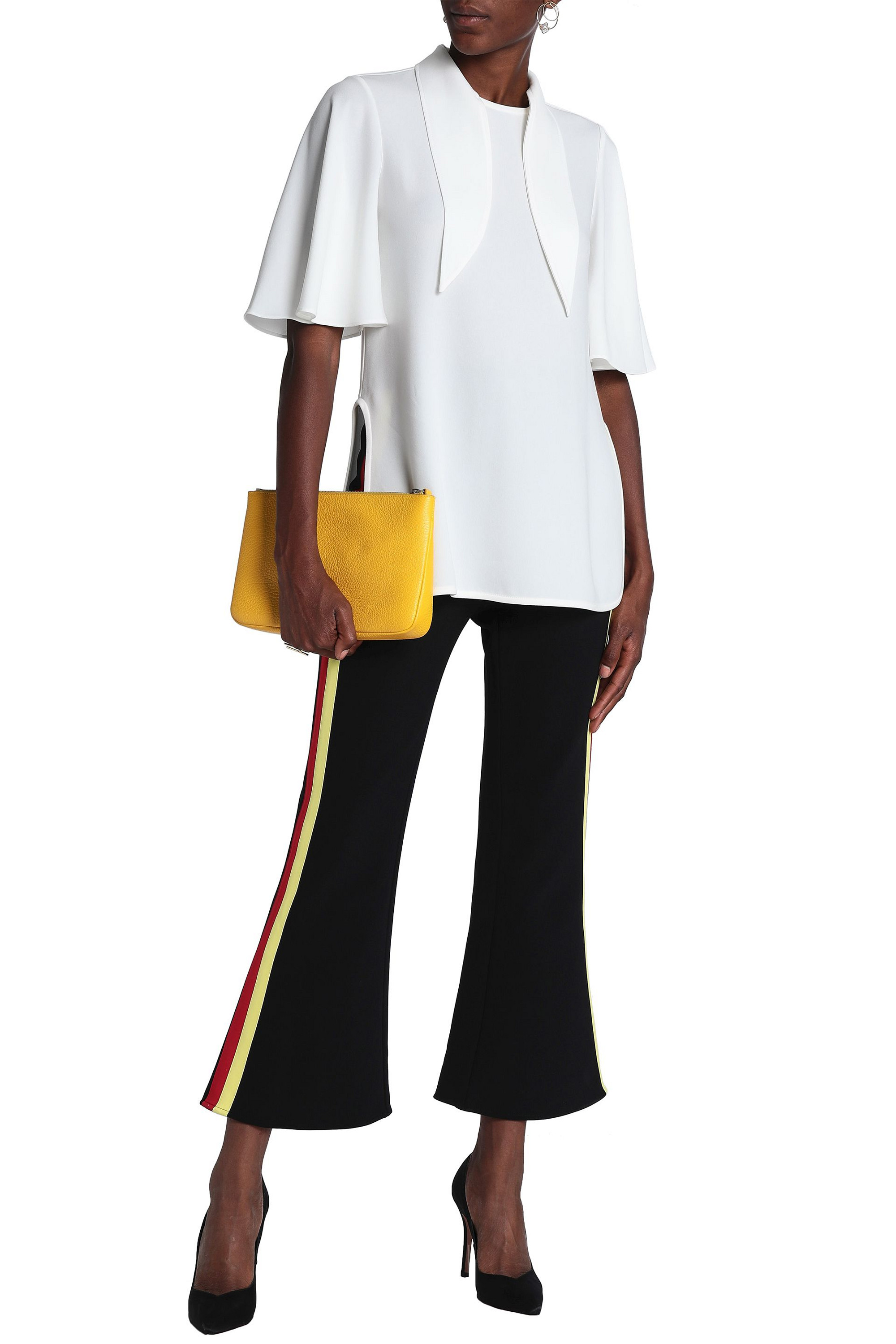 ELLERY Riviera striped twill kick-flare pants