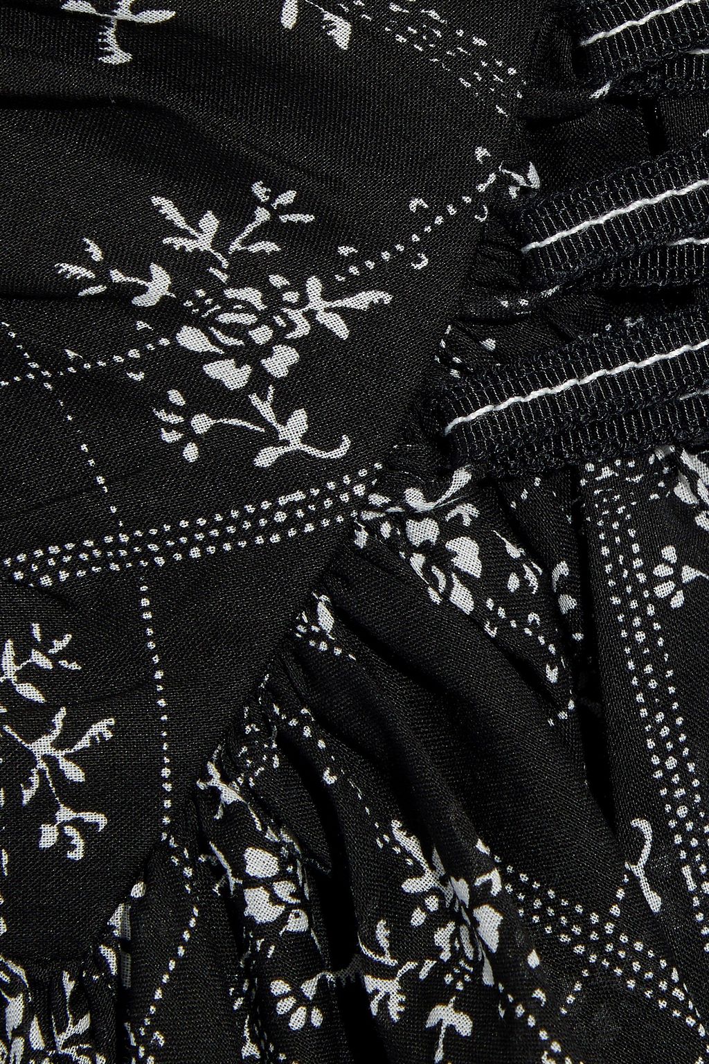 CINQ À SEPT Amelia lace-up printed cotton-voile mini skirt
