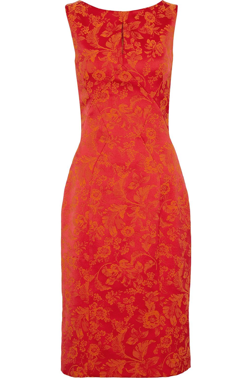 orange jacquard dress
