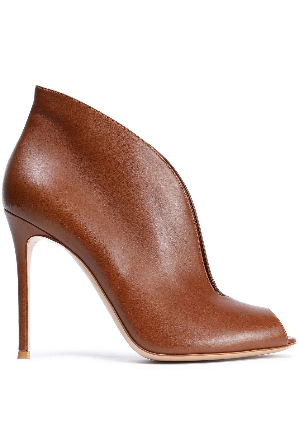 Gianvito Rossi Woman Vamp 100 Leather Ankle Boots Brown Size 36